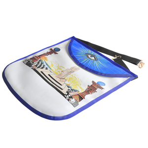 Tablier maçonnique personnalisé de qualité supérieure haut de gamme 3D brodé à la main Blue Lodge passé Master Regalia-Tissu avec attache magnétique - Product Image 2