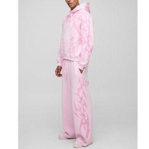 ชุดสตรีทแวร์ผู้ชายแบบซ้อนชั้น ชุดวอร์มแบบมีซิป ชุดลำลองสองชิ้น กางเกงจ็อกเกอร์ทรงบาน ชุดวอร์มทรงหลวม - Product Image 1