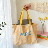 Sac fourre-tout en toile rayé personnalisé, imprimé, écologique, pour la plage, les voyages, réutilisable, avec logo