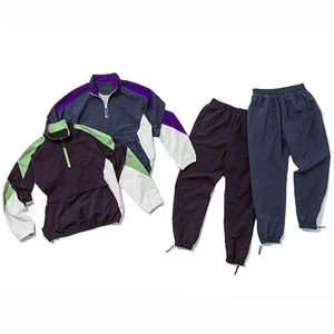 Chándal cortavientos de verano personalizado de manga larga con cremallera chaquetas cortavientos con estampado de logotipo conjunto de dos piezas de longitud completa - Product Image 3
