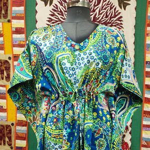 Taille libre Boho coton caftan robe dentelle vêtements d'été femmes vêtements de villégiature plage vêtements de nuit plage couvrir robe de soirée - Product Image 1