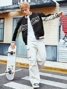 New Best Quality Custom Made Adult Youth Baseball Letterman Chicago Canvas Varsity Jacket Front Breathable <b>Fleece</b> Lining for Men - Product Image 4