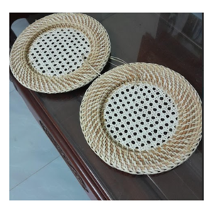 Vietnam usine prix en gros plaque de rotin tissé à la main en osier chargeur tapis rustique salle à manger décor - Product Image 5