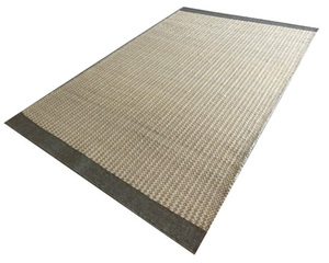 Tapis à poils plats en laine et coton moderne fait à la main de couleur blanche indienne avec pile texturée en boucle pour intérieurs et maisons élégants - Product Image 5