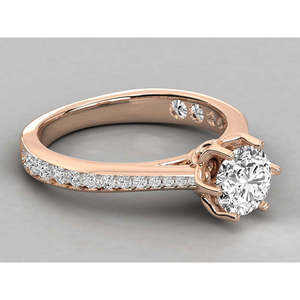 Anillo Solitario de Oro de 10K para Mujer con Diamante Cultivado en Laboratorio - Product Image 1