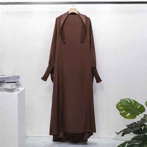 Nuevo en vestidos de mujer elegante musulmán Abaya islámico Stand Up Collar de manga larga gran columpio completo Kaftan Robe faldas - Product Image 4