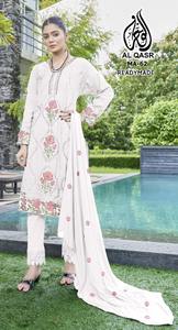FAUSSE GEORGETTE LOURDE AVEC BELLE BRODERIE LOURDE SUR LE DEVANT ET LES MANCHES COSTUME SALWAR - Product Image 4