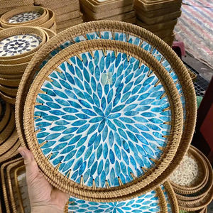 Vente de gros Plateaux incrustés en rotin Décoration intérieure en bambou naturel - Product Image 1