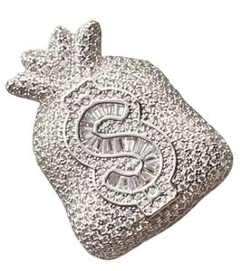 Impresionante signo de dólar Moissanite anillo de diamantes hecho en Plata de Ley 925 colección elegante anillo de Venta caliente joyería ostentosa - Product Image 5