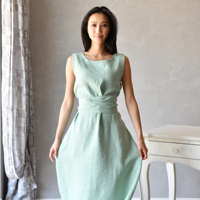 Robe d'été sans manches en lin, convertible multi-positions, grande taille, longueur midi avec ceinture et poches