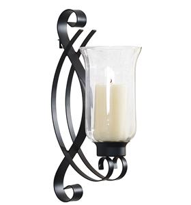 Portavelas para colgar en la pared de metal curvo de diseño único decorativo para el hogar de latón para la decoración del hogar del salón. - Product Image 3