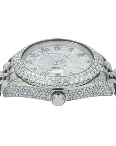 Reloj deportivo de acero inoxidable de 41mm para hombre, esfera helada, diamantes de moissanita grandes, logotipo cuadrado, aleación, cuarzo, Hip Hop, lo último en lujo - Product Image 3