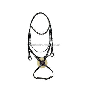 Brida de cuero suave Micklem Diamante de caballo grande de calidad superior en producto de caballo negro - Product Image 3