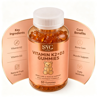 SYC BIO Vitamine K2+D3 en Gélules – Améliore l'Immunité, Bien-être Quotidien Naturel – 60 Gélules Format Oursons Gommeux – Prix Usine en Gros