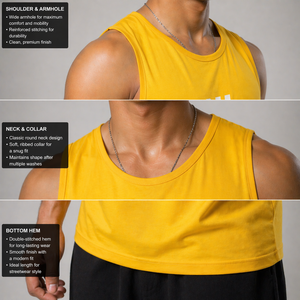 Débardeur surdimensionné pour homme en coton, sans manches, streetwear, pour la gym, respirant, décontracté, été, haute qualité, logo personnalisé Ava - Product Image 5