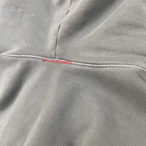 Factory vintage ácido lavado sin cuerdas sudaderas con capucha personalizadas bordado desgastado sudaderas recortadas desgastadas hombres DDP Envío - Product Image 6