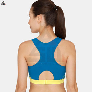 เสื้อชั้นในกีฬาโยคะสำหรับผู้หญิง คุณภาพระดับพรีเมียม ระบายอากาศได้ดี มีโลโก้ด้านหน้า สวมใส่สบาย รองรับระดับปานกลาง แบบไม่มีสาย ดีไซน์เรียบง่าย - Product Image 5