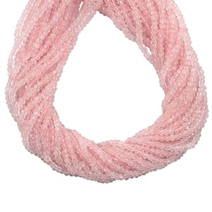 ลูกปัดโรสควอตซ์ทรงรอนเดลเหลี่ยมเพชรพลอย ขนาด 3-4 มม. ลูกปัดพลอยสีชมพูธรรมชาติสำหรับทำเครื่องประดับ - Product Image 1