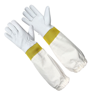 Gants d'apiculture ventilés jaunes Gants d'abeille en peau de chèvre Équipement de sécurité à manchette longue pour le fournisseur d'apiculture - Product Image 2