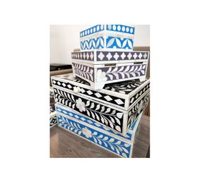 กล่องเก็บของเอนกประสงค์,กล่องใส่เครื่องประดับฝังกระดูกชุด6ชิ้นพร้อมเครื่องประดับใช้หลากหลายขนาดและสี - Product Image 2