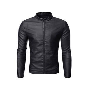 Chaqueta de cuero para hombre a precio razonable Producto de chaqueta de cuero de color sólido más vendido a la venta - Product Image 4