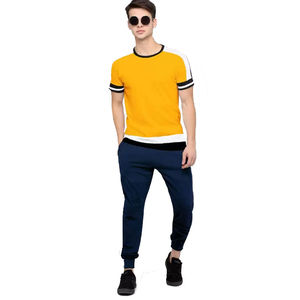 T-shirt uni à manches courtes pour homme Eversoft, style hip-hop, respirant, évacuant l'humidité, en tissu de coton de bambou lourd, taille plus, vierge - Product Image 4