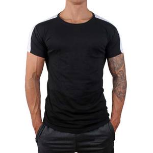 T-shirts de sport pour hommes de haute qualité en gros, vêtements de sport, logo personnalisé, coupe classique, polyester/coton, respirants, séchage rapide - Product Image 4