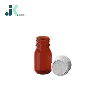 Botella Redonda de PET de 30 ml para Jarabe con Tapa CR, Color Ámbar, Mejor Precio, Servicio OEM ODM - Fábrica en Vietnam M0758 - Product Image 1