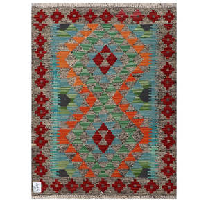Tapiz Kilim de Maimana, Afganistán, 89 x 66 cm, para Colgar en la Pared - Product Image 1
