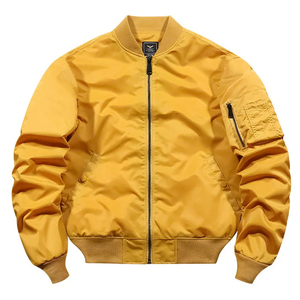 Chaqueta universitaria para hombre OEM para invierno de cuero y mezclilla con cuello tejido de ganchillo lavado con cierre de cremallera Haus Industries - Product Image 2