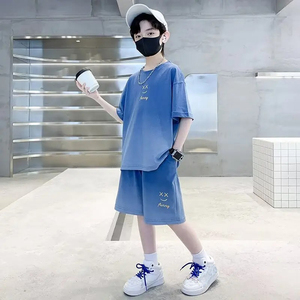 Niños verano 2024 nuevos pantalones cortos casuales manga camisetas + Pantalones 2 uds conjuntos 5-14 AÑOS NIÑOS ropa niños conjunto - Product Image 2