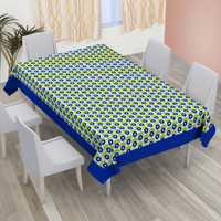 Nappe en coton premium imprimée géométrique moderne carrée personnalisable lavable, motif tissé vibrant pour tables à manger et cuisine