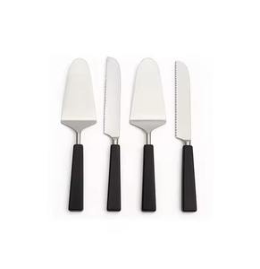 Elegante juego de cuchillo y tenedor para tartas de metal con diseño de primera calidad, perfecto para bodas y cumpleaños. - Product Image 3