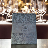 Porte-documents en cuir véritable de luxe, logo métallique de haute qualité, certifié ISO9001:2015, logo personnalisé, 10x5 pouces, hôtels, restaurants