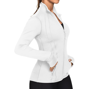 Chaquetas de entrenamiento para mujer, chaqueta de chándal deportiva ligera ajustada con cremallera completa y bolsillos - Product Image 1