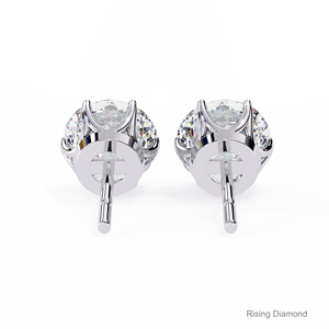 Pendiente de tuerca de diamante cultivado en laboratorio de corte redondo de 1,3 quilates, regalo de aniversario para ella en oro blanco, pendiente de diamante CVD - Product Image 3