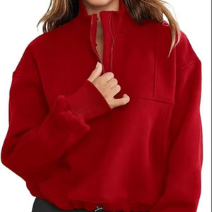 Sudaderas de manga larga con media cremallera para mujer, Jersey informal de gran tamaño, Tops, trajes de moda de otoño, ropa Y2k 2025 - Product Image 2
