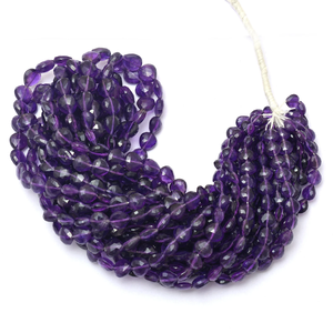 Cuentas Facetadas de Amatista AAA+ de 7mm-9mm, Cuentas de Corazón Briolette, Piedras Preciosas Semipreciosas de Amatista Natural Rara, Cuentas Elegantes para Joyería - Product Image 1