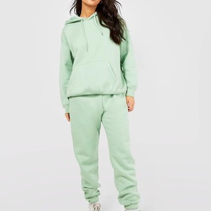 Ensemble 2 pièces à la mode pour femmes Sweat à capuche à épaules tombantes avec pantalon de survêtement Jogger dans un style surdimensionné pour les lignes de vêtements à la mode - Product Image 4