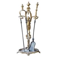 Ensembles de feu en laiton d'appel traditionnel avec des outils polis et un look antique élégant pour une utilisation fonctionnelle et décorative