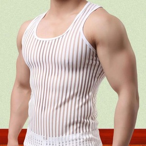 Alta calidad 180gsm 100% algodón blanco gris en blanco camisetas sin mangas para hombres - Product Image 6