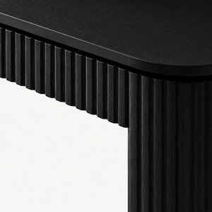 Cavello <b>Brown</b> Fluted Solid Mango Wood Console <b>Table</b> | Modern Luxury Scandinavian Design Home Furniture for Hallway Entryway - Product Image 2