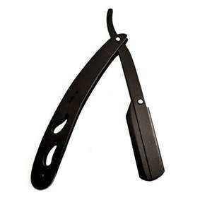 Matte Black Stainless Steel Professional Barber <b>Straight</b> <b>Edge</b> Shavette Cut Throat <b>Razor</b> Single <b>Edge</b> <b>Razor</b> - Product Image 2