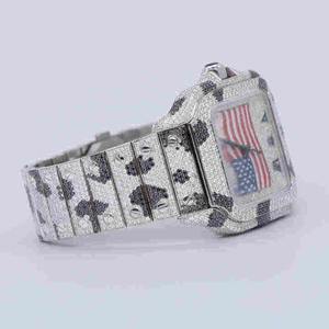 Montre pour homme style Hip Hop, en acier inoxydable, sertie de diamants de laboratoire, nouvelle collection, affichage analogique, verre tendance, montre de marque - Product Image 4