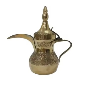 Beautiful Brass Arabian Dallah Tea Coffee Pot Handmade Premium Arabic Tea Coffee Pot in Silver Milk Holder Warmer - Product Image 3