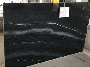 Bloques, Losas y Azulejos de Piedra Natural India, Mármol Negro Carbón con Vetas Blancas para Villas y Cocinas, Diseño Moderno - Product Image 3