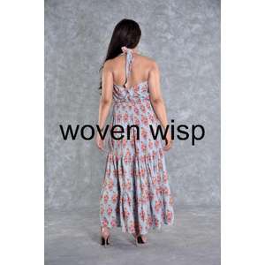 เดรสผ้าฝ้ายสำหรับผู้หญิง, เดรสผ้าฝ้ายลำลองเป็นมิตรต่อสิ่งแวดล้อมพิมพ์ลายดอกไม้ทรงหลวมพิมพ์ลายดอกไม้มีหลายขนาดให้เลือกช่วงฤดูร้อน - Product Image 5