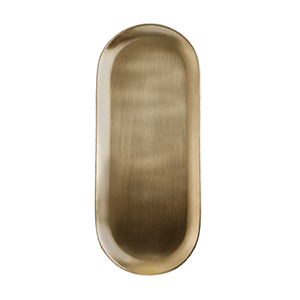 Plato ovalado dorado mate al por mayor a precio económico, personalizado para bodas, hoteles y restaurantes. - Product Image 1