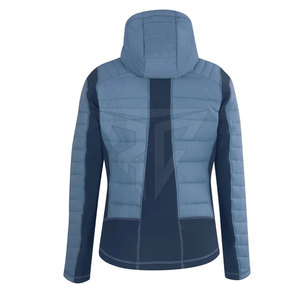 Chaqueta acolchada de poliéster impermeable transpirable de punto de invierno con logotipo personalizado al por mayor para uso en exteriores para mujer - Product Image 4
