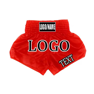 Pantalones cortos de lucha con logotipo personalizado más vendidos, patrón sólido, Muay Thai MMA Kick Boxing Grappling Gear para artes marciales - Product Image 5